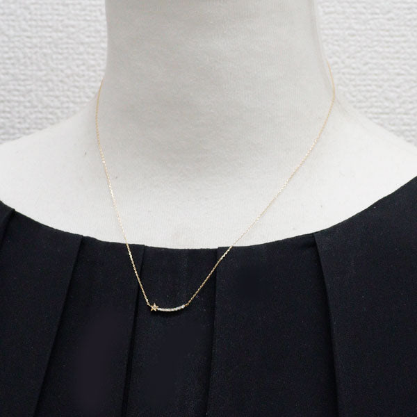 スタージュエリー K18YG ダイヤモンド ペンダントネックレス 0.04ct  星