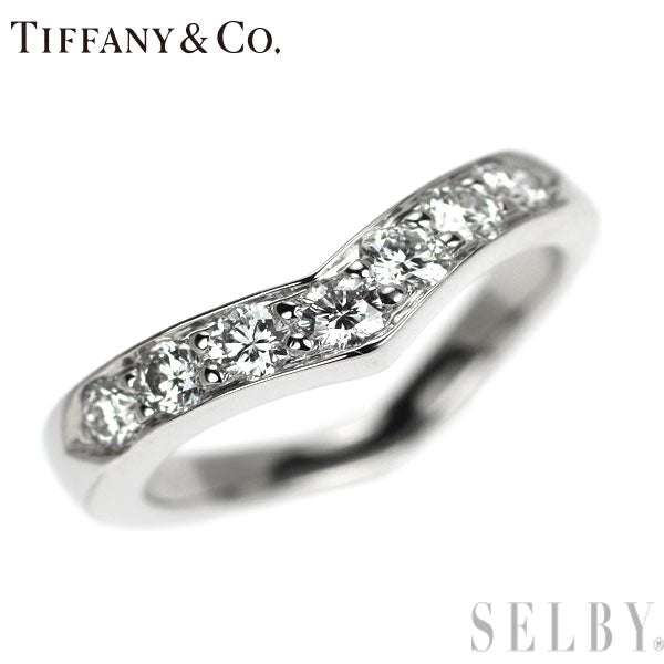 ティファニー Pt950 ダイヤモンド リング Vバンド ピンキー