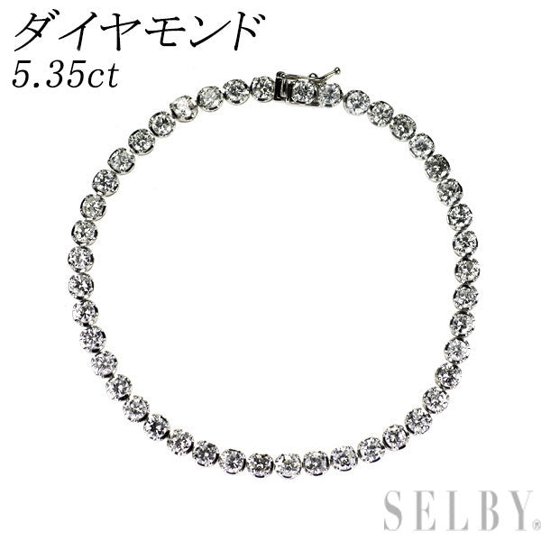 Pt950/ Pt850 ダイヤモンド テニス ブレスレット 5.35ct