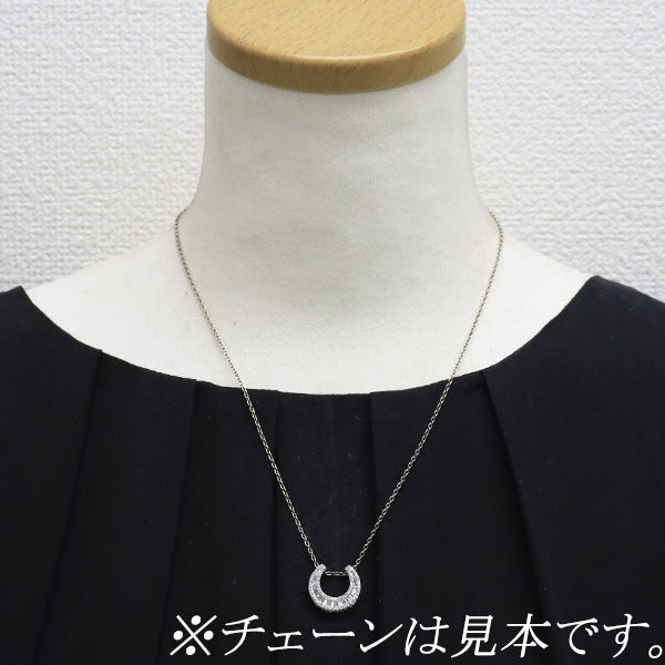 K18WG ダイヤモンド ペンダントトップ 0.50ct 三日月 馬蹄 ホースシュー
