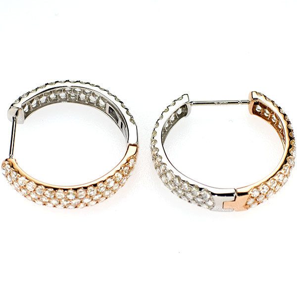 Pt950/K18 ローズカットダイヤモンド D2.54ct フープピアス