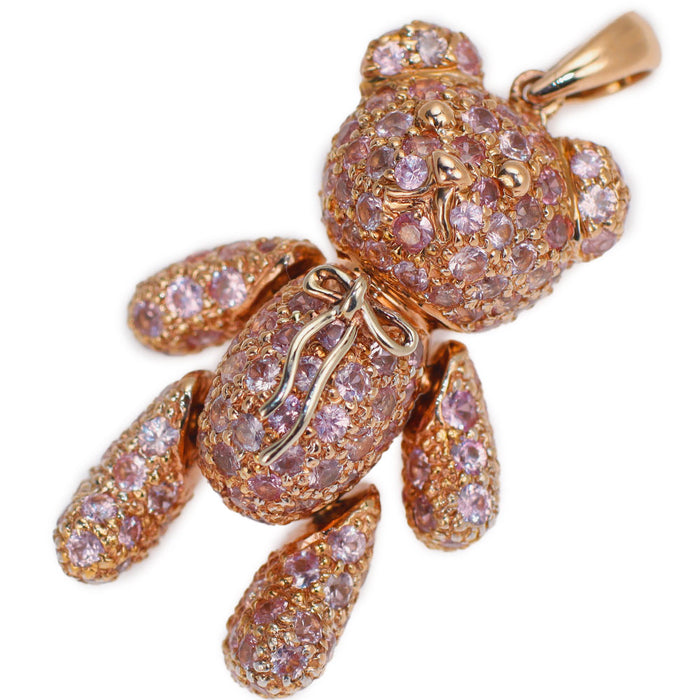 K18PG ピンクサファイア ペンダントトップ PS5.22ct くま テディベア