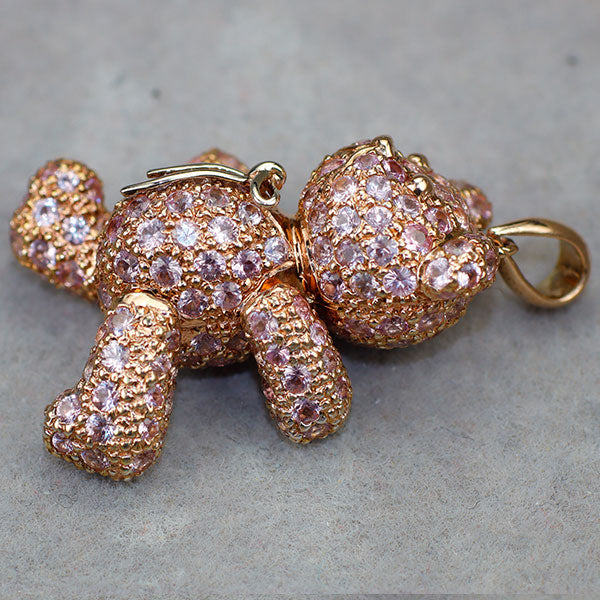 K18PG ピンクサファイア ペンダントトップ PS5.22ct くま テディベア