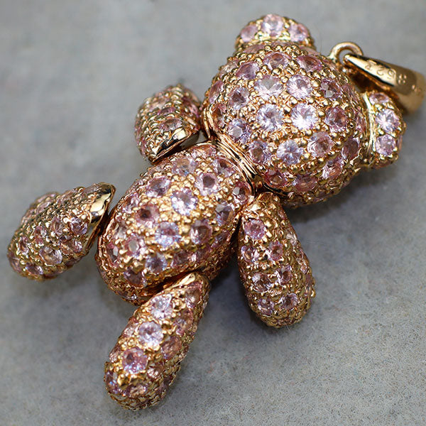 K18PG ピンクサファイア ペンダントトップ PS5.22ct くま テディベア