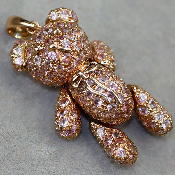 K18PG ピンクサファイア ペンダントトップ PS5.22ct くま テディベア