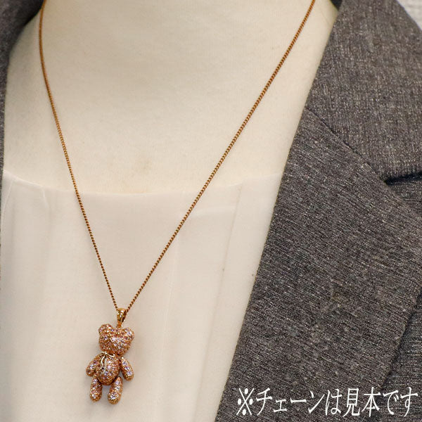 K18PG ピンクサファイア ペンダントトップ PS5.22ct くま テディベア