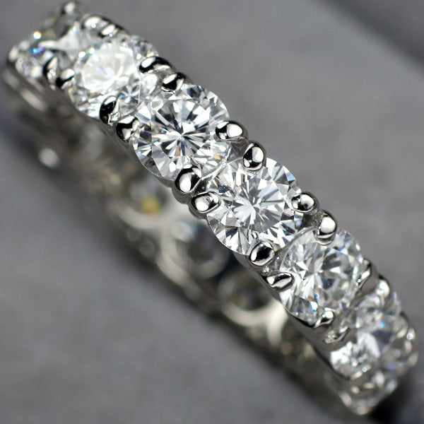 Pt900 全石グレード付 ダイヤモンド リング D4.915ct E-F VVS2 -VS2 VG-G フルエタニティ