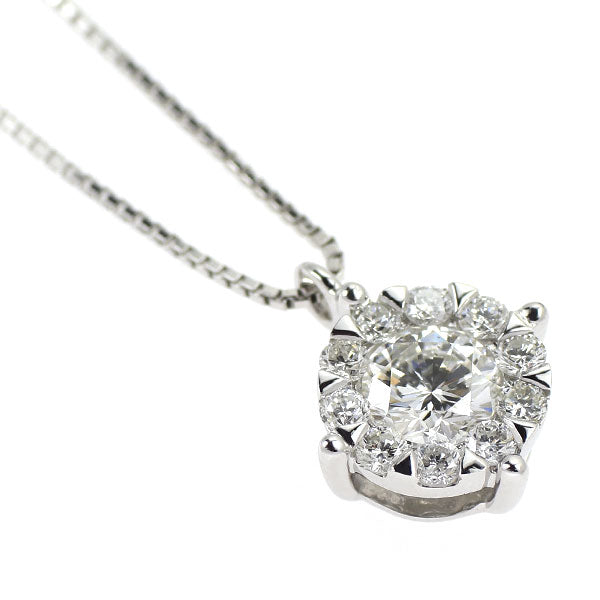 K18WG ダイヤモンド  ペンダントネックレス 0.504ct D0.26ct