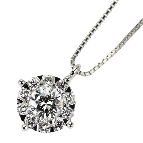 K18WG ダイヤモンド  ペンダントネックレス 0.504ct D0.26ct