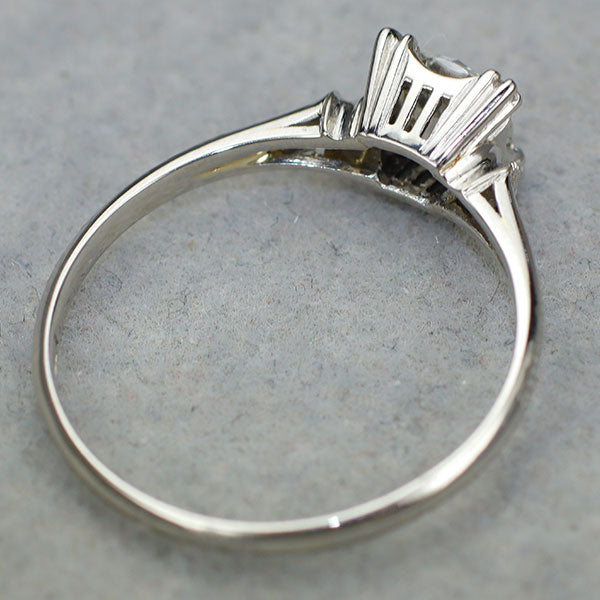 Pm（Pt650前後） オールドサーキュラーブリリアントカットダイヤモンド リング 0.453ct H SI2 陽刻ヴィンテージ製品 昭和レトロ【ヒスコレ】