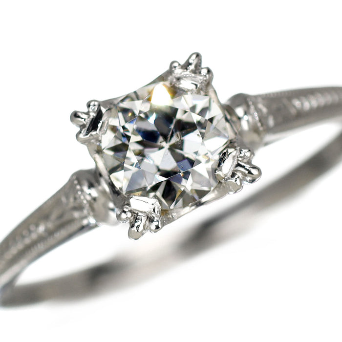Pm（Pt650前後） オールドサーキュラーブリリアントカットダイヤモンド リング 0.453ct H SI2 陽刻ヴィンテージ製品 昭和レトロ【ヒスコレ】