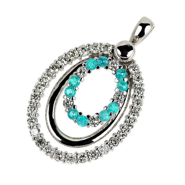 K18WG パライバトルマリン ダイヤモンド ペンダントトップ 0.30ct D0