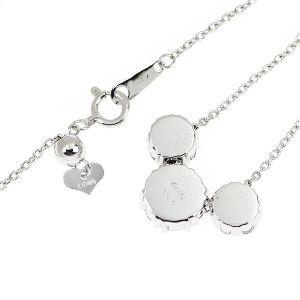 K18WG ダイヤモンド ペンダントネックレス 1.00ct ステーション フラワー