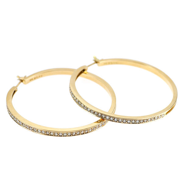K18YG ダイヤモンド ピアス 1.00ct フープ