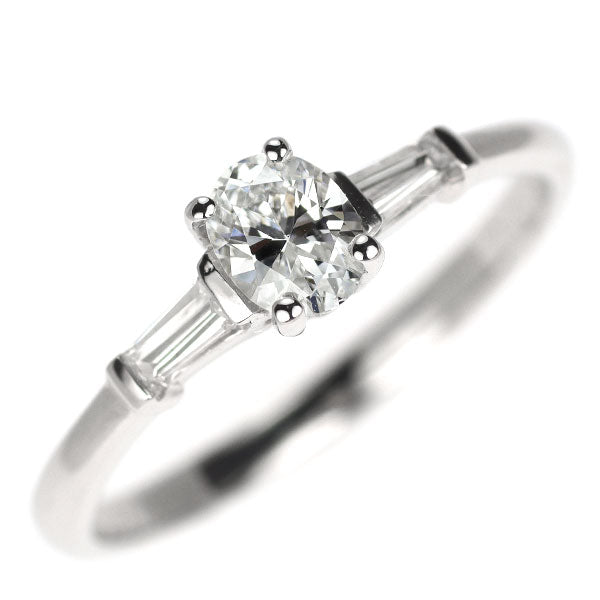 平和堂貿易 Pt950 オーバルカット ダイヤモンド リング 0.285ct D VS2 D0.12ct