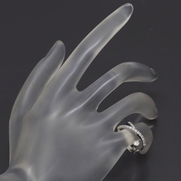 K18WG ダイヤモンド リング 0.14ct D0.24ct ピンキー
