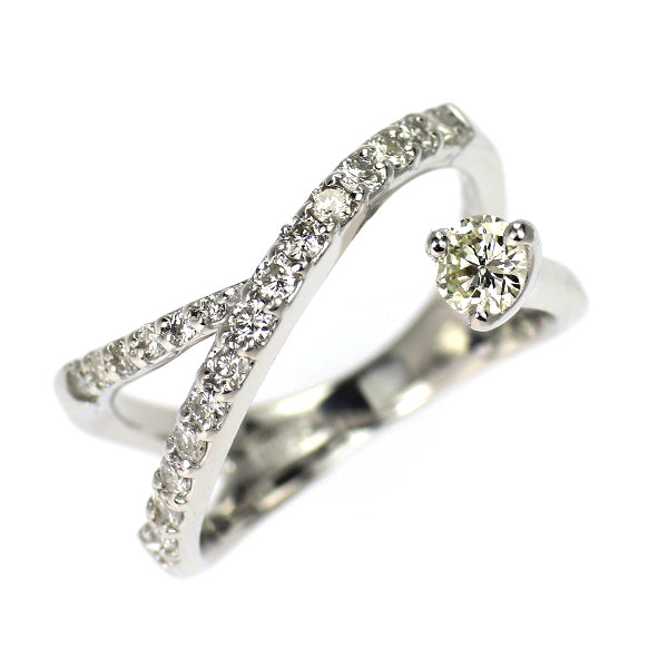 K18WG ダイヤモンド リング 0.14ct D0.24ct ピンキー