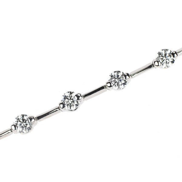 Pt850 ダイヤモンド ブレスレット 2.424ct ステーション