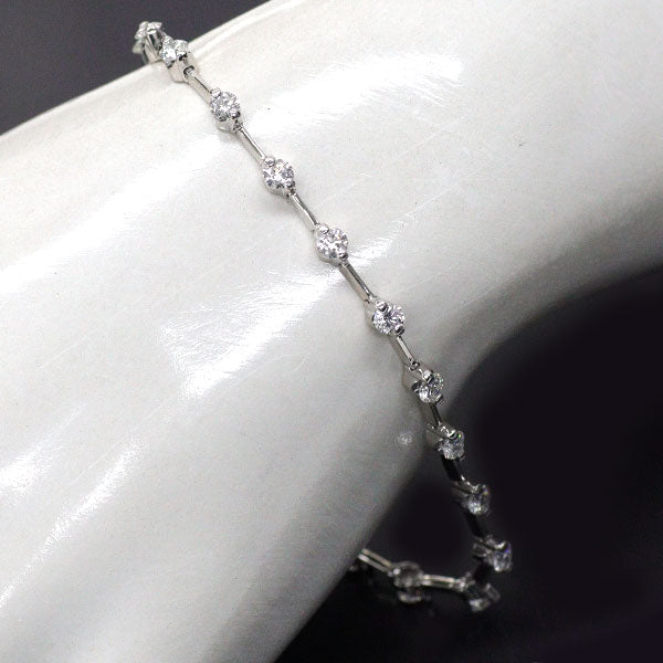 Pt850 ダイヤモンド ブレスレット 2.424ct ステーション