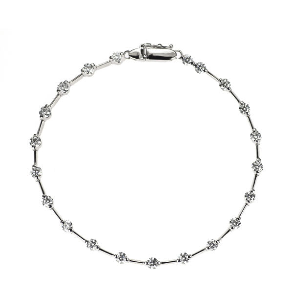 Pt850 ダイヤモンド ブレスレット 2.424ct ステーション