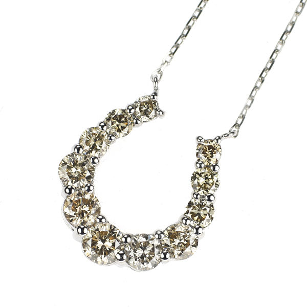 Pt900/ Pt850 ダイヤモンド ペンダントネックレス 1.00ct 馬蹄