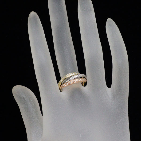 Pt900/ K18YG/PG ダイヤモンド リング 1.08ct フルエタニティ 3連