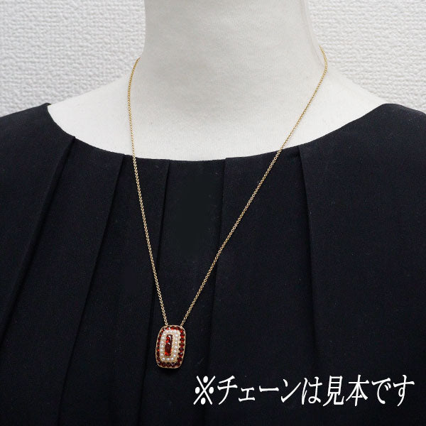碌山 K14YG ガーネット ベビーパール/真珠 ペンダントトップ 3.30ct