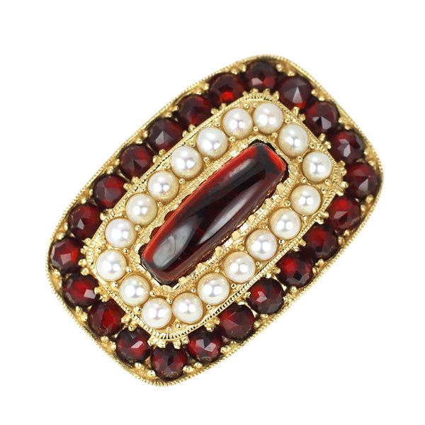 碌山 K14YG ガーネット ベビーパール/真珠 ペンダントトップ 3.30ct