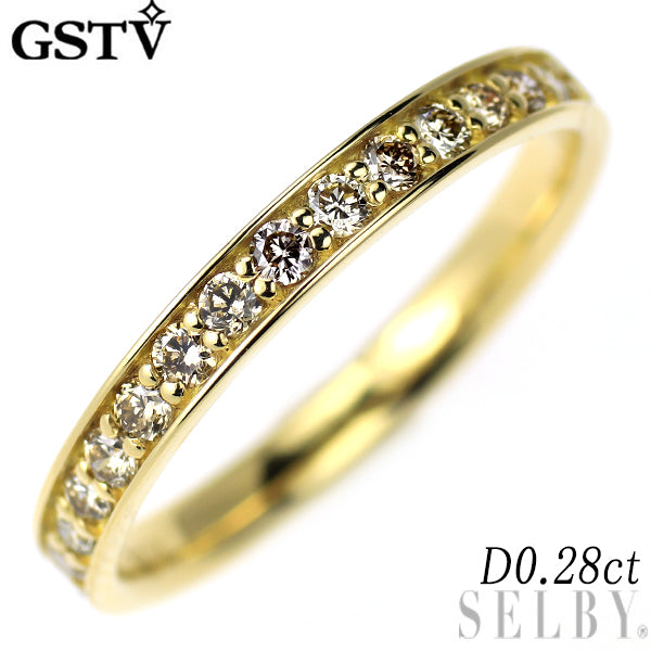 GSTV K18YG ダイヤモンド リング 0.28ct ハーフエタニティ