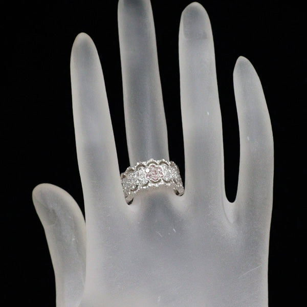 希少 Pt900 天然ピンク/カラーレス ダイヤモンド リング 0.19ct D0.72ct