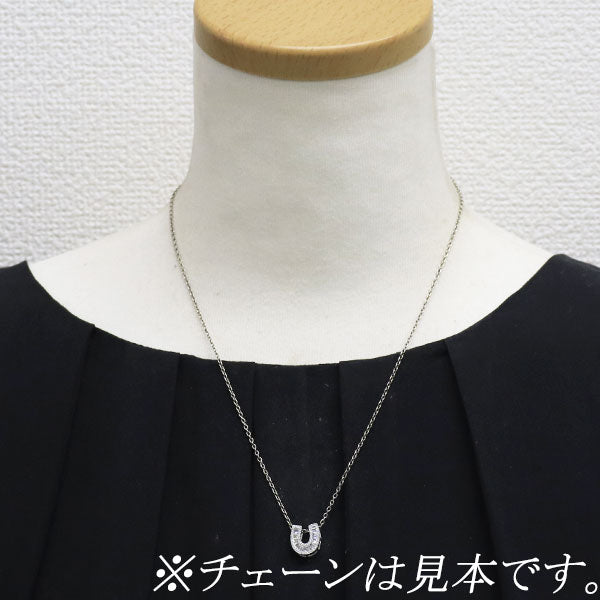 K18WG ダイヤモンド ペンダントトップ 0.40ct 馬蹄 ホースシュー