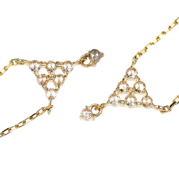 アガット K14YG/K18YG ローズカット ダイヤモンド ピアス