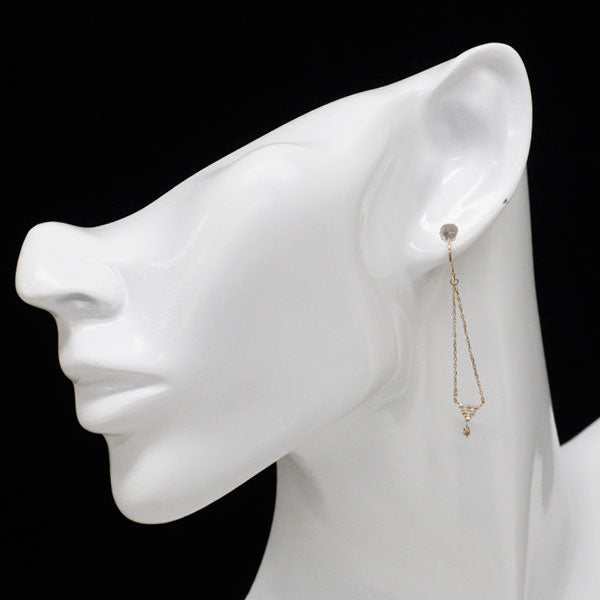 agete ローズ　ピアス アガット/agete K18YG/ K14YG ローズカット ダイヤモンド ピアス 0.14