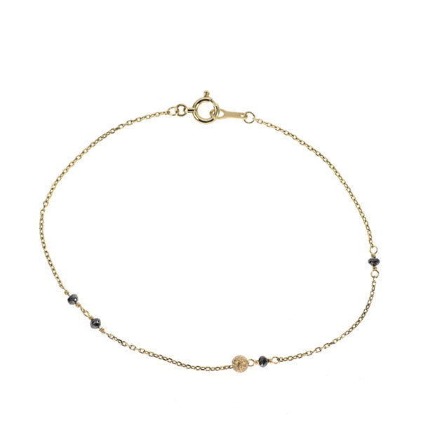 アガット K10YG 天然ブラックダイヤモンド ブレスレット — セルビー