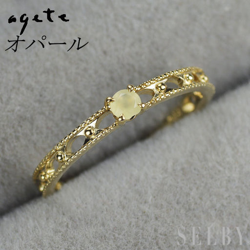 アガット K10YG オパール リング ピンキー — セルビーオンラインストア