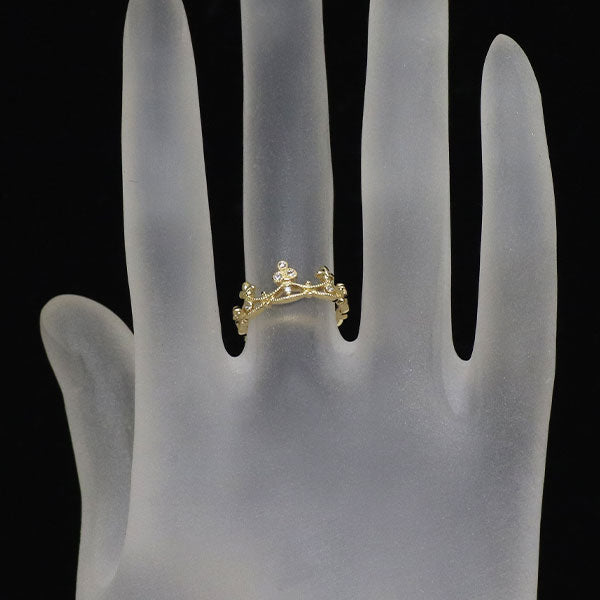 アガット K14YG ダイヤモンド リング 0.04ct ティアラ アンティーク