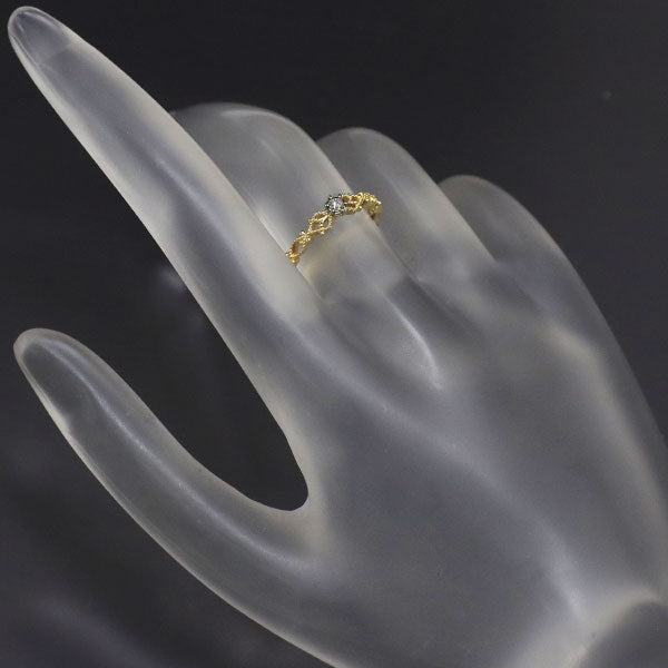 アガット/agete K18YG/WG ダイヤモンド リング 0.03ct アンティークレース