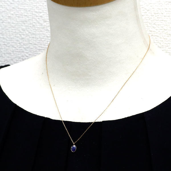 アガット K10YG サファイア ペンダントネックレス