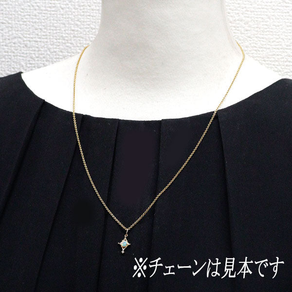 アガット/agete K10YG オパール ダイヤモンド ペンダントトップ D0.01ct