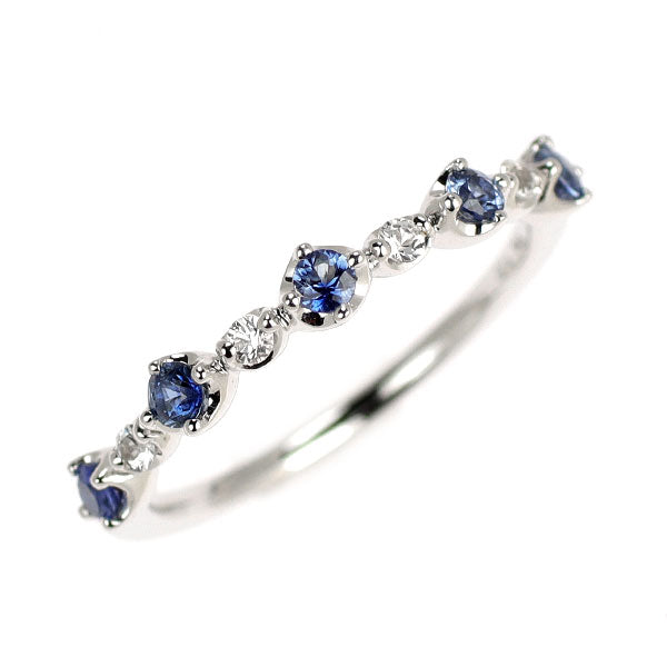 スタージュエリー K18WG ブルー/カラーレス サファイア リング ハーフ