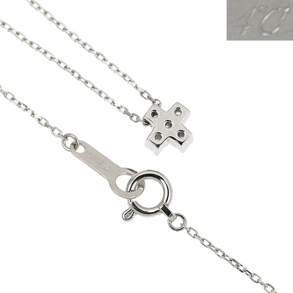 4℃ Pt850 ダイヤモンド ペンダントネックレス クロス