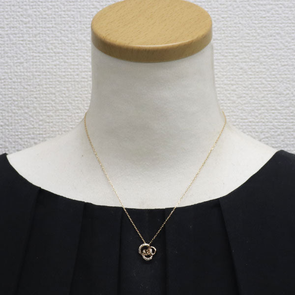 ヴァンドーム青山 K18PG ダイヤモンド ペンダントネックレス 0.10ct クリスティーヌ フラワー