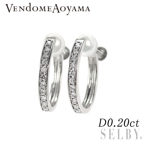 ヴァンドーム青山 Pt950/Pt900 ダイヤモンド フープ イヤリング 0.20ct