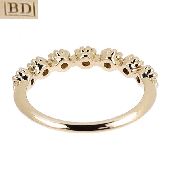 カシケイ K18BG ダイヤモンド リング 0.35ct ミル ハーフエタニティ