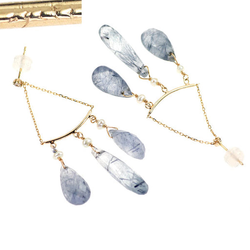 アガット K10YG クオーツ 淡水真珠 ピアス — セルビーオンラインストア