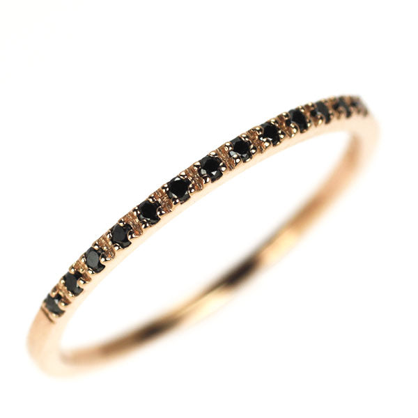 アガット/agete K10PG ブラック ダイヤモンド リング 0.06ct