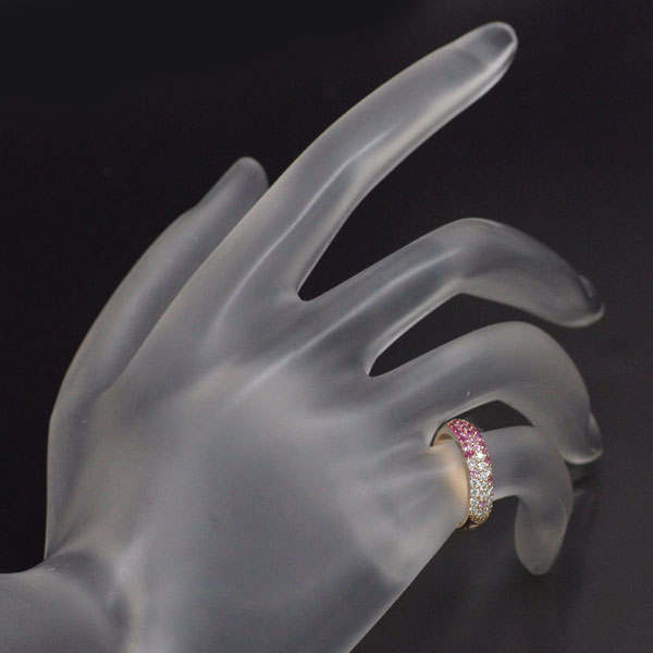 ポンテヴェキオ K18PG ピンクサファイア ダイヤモンド ピンキーリング 0.28ct D0.16ct エテルノ フラーゴラ
