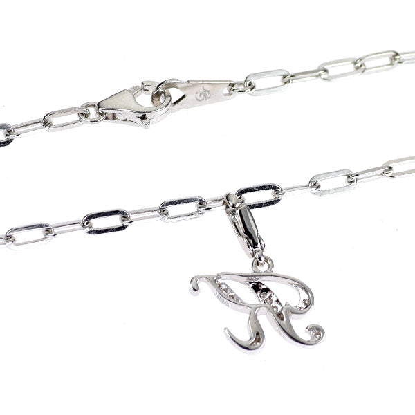 ゆきざき K18WG ダイヤモンド ブレスレット 0.04ct ノンブルアルファ  イニシャル「K」