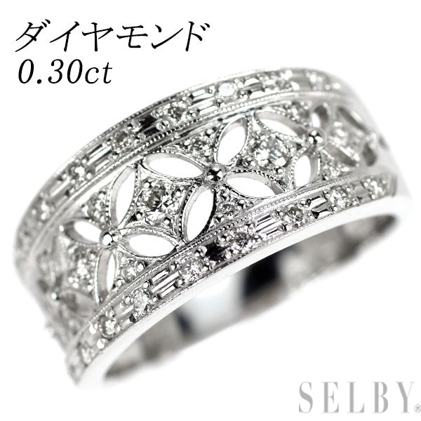 K18WG ダイヤモンド リング 0.30ct