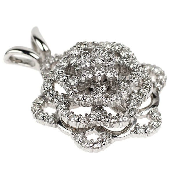 Pt900 ダイヤモンド ペンダントトップ 2.00ct  フラワー